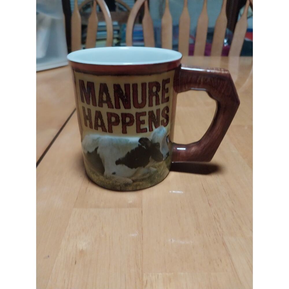 Wild Wings Manure Happens by Rollie Brandt Ceramic Sculpted Coffee Mug 16 oz